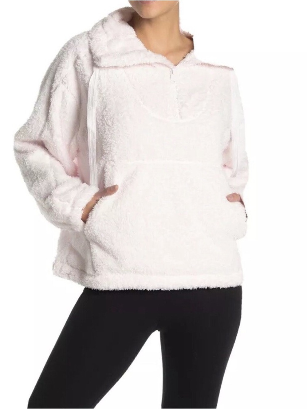 Free People Big Sky Faux Shearling Pullover - Pale Blush